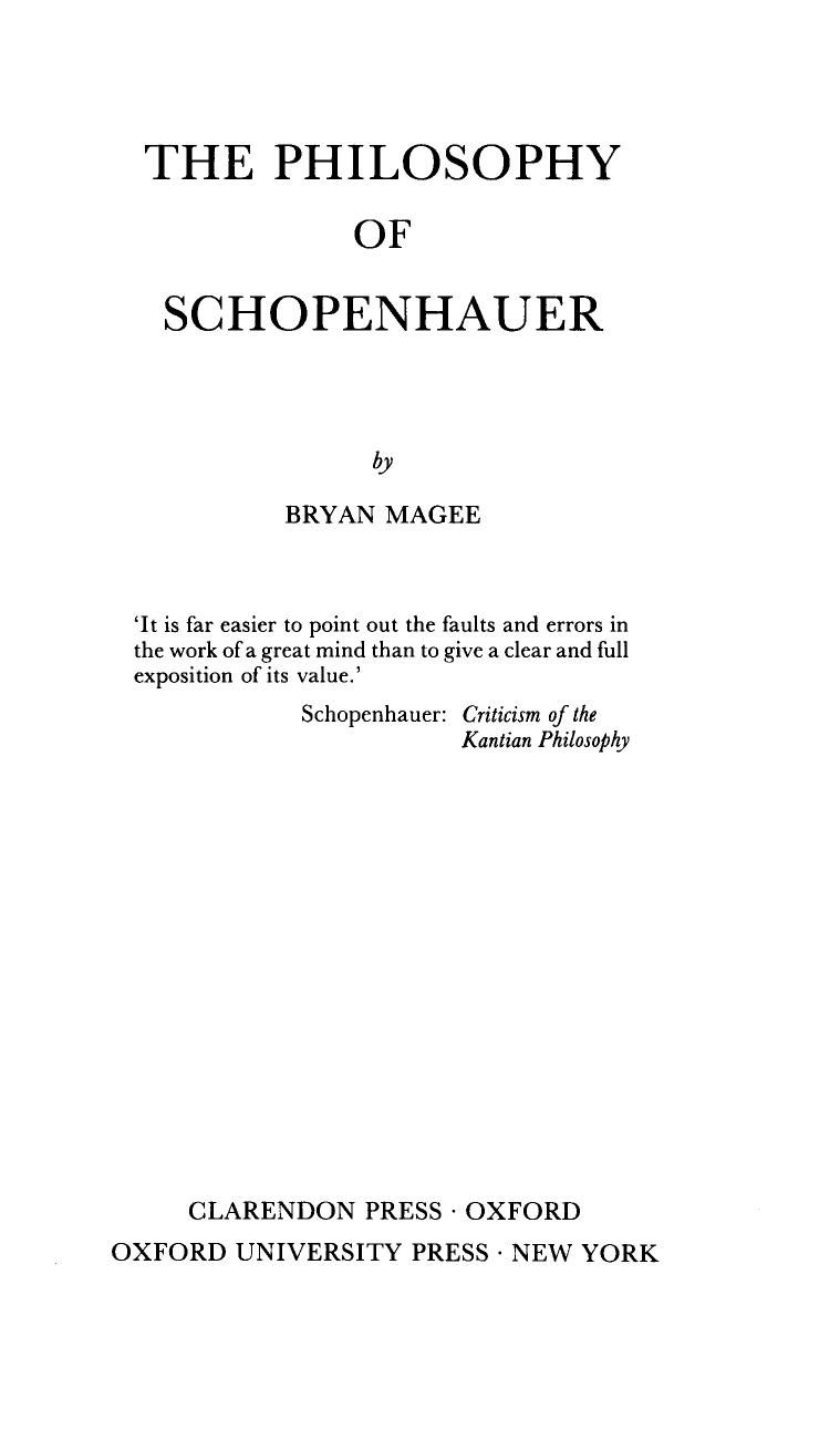 The Philosophy of Schopenhauer