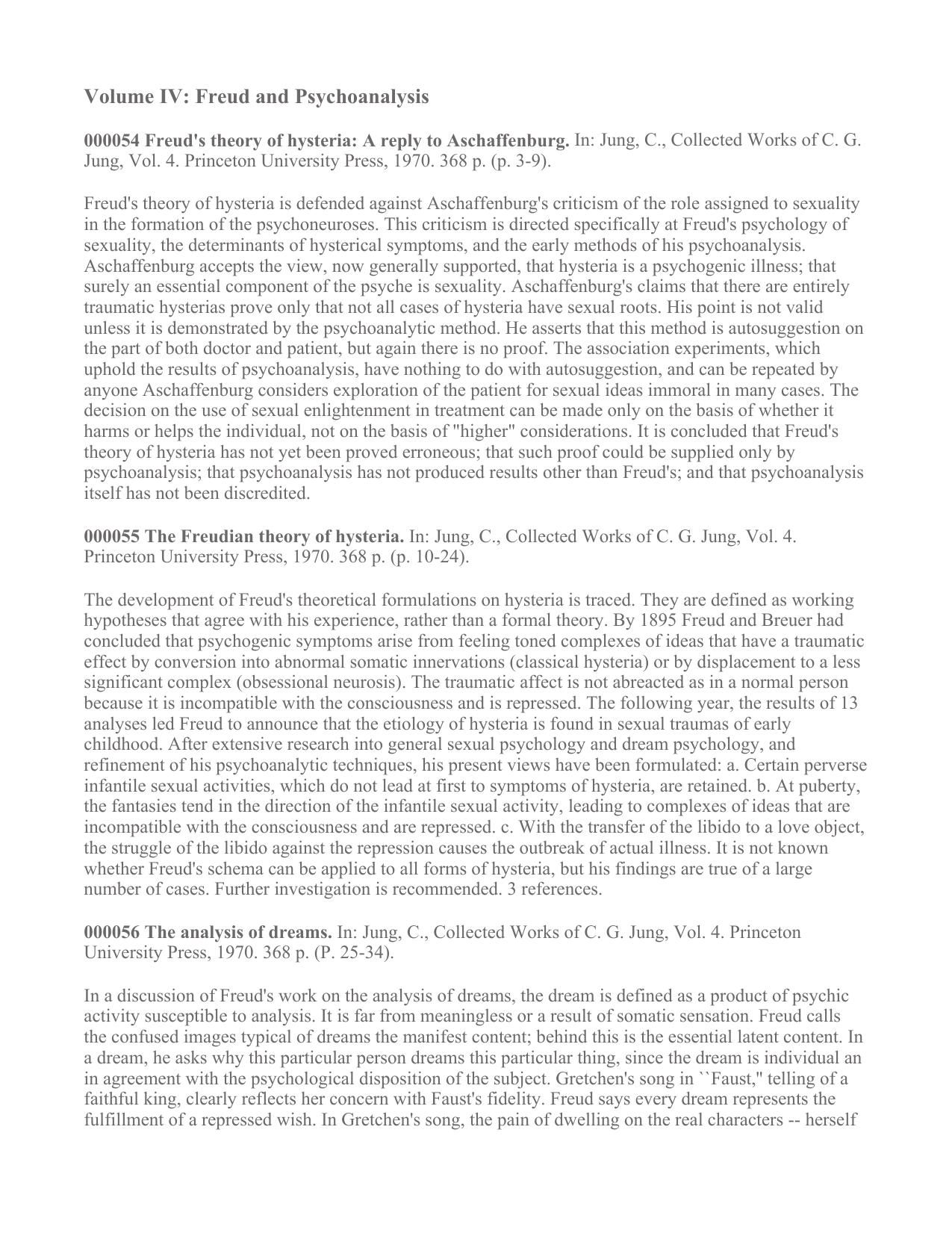 Volume 4: Freud and Psychoanalysis