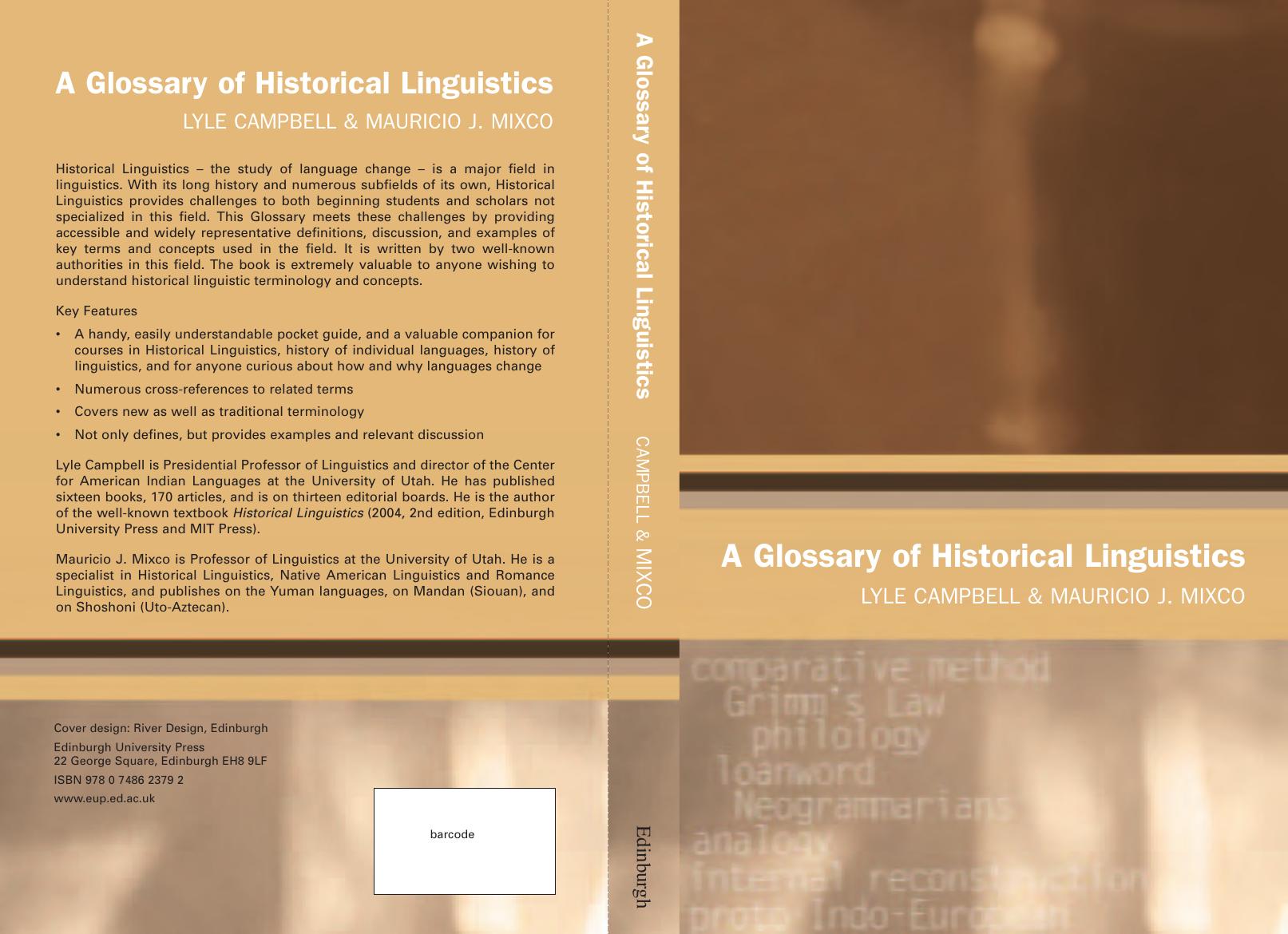 A Glossary of Historical Linguistics