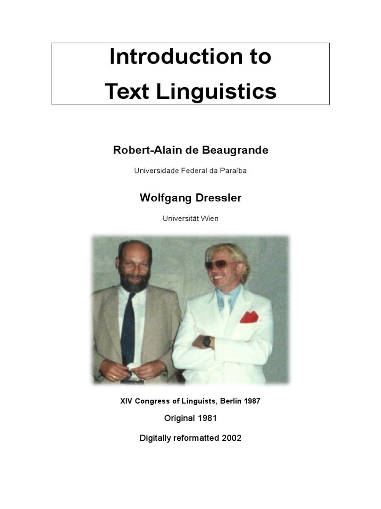 Introduction to Text Linguistics