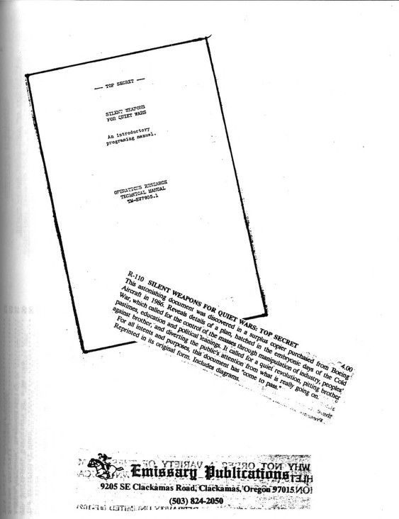 Silent Weapons For Quiet Wars Original Document Copy