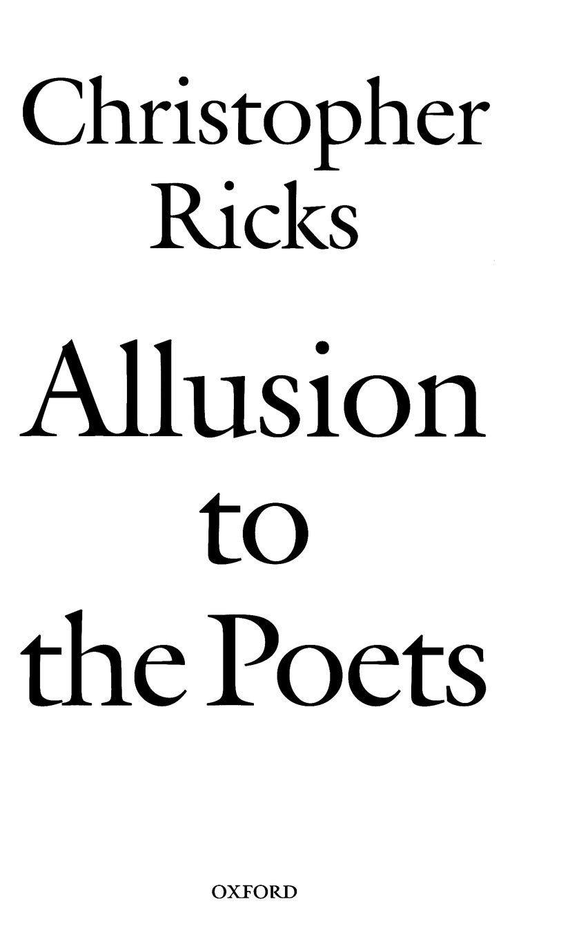 Allusion to the Poets