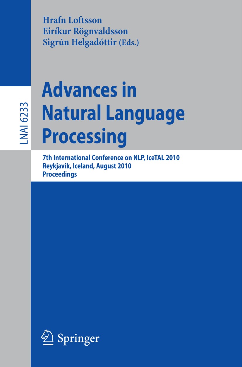 Advances in natural language processing : proceedings