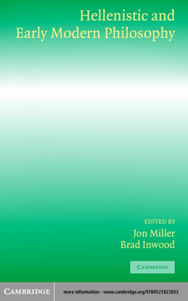 Hellenistic and Early Modern Philosophy