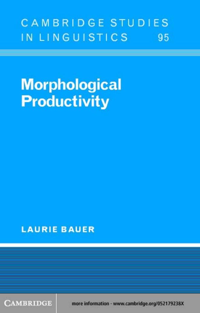 Morphological Productivity