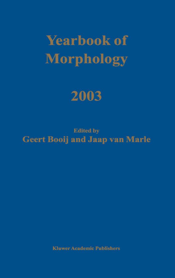 Yearbook of Morphology 2003