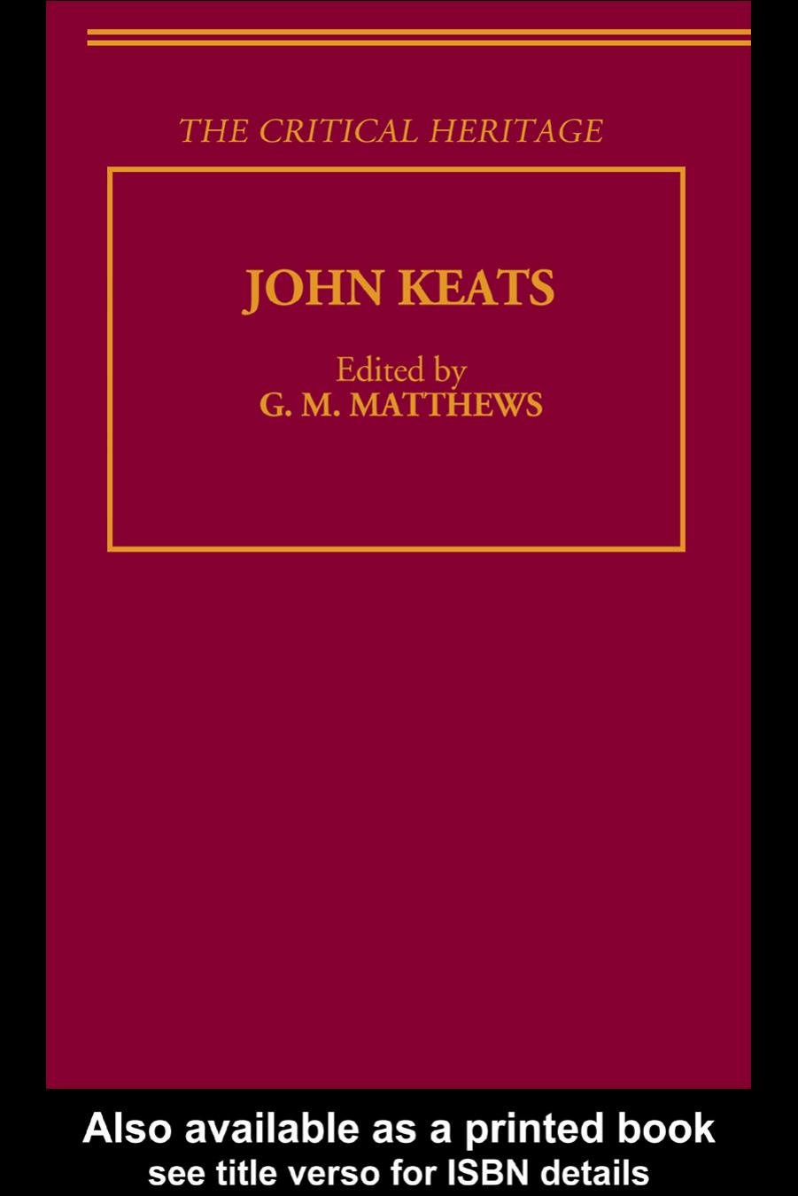 John Keats: The Critical Heritage