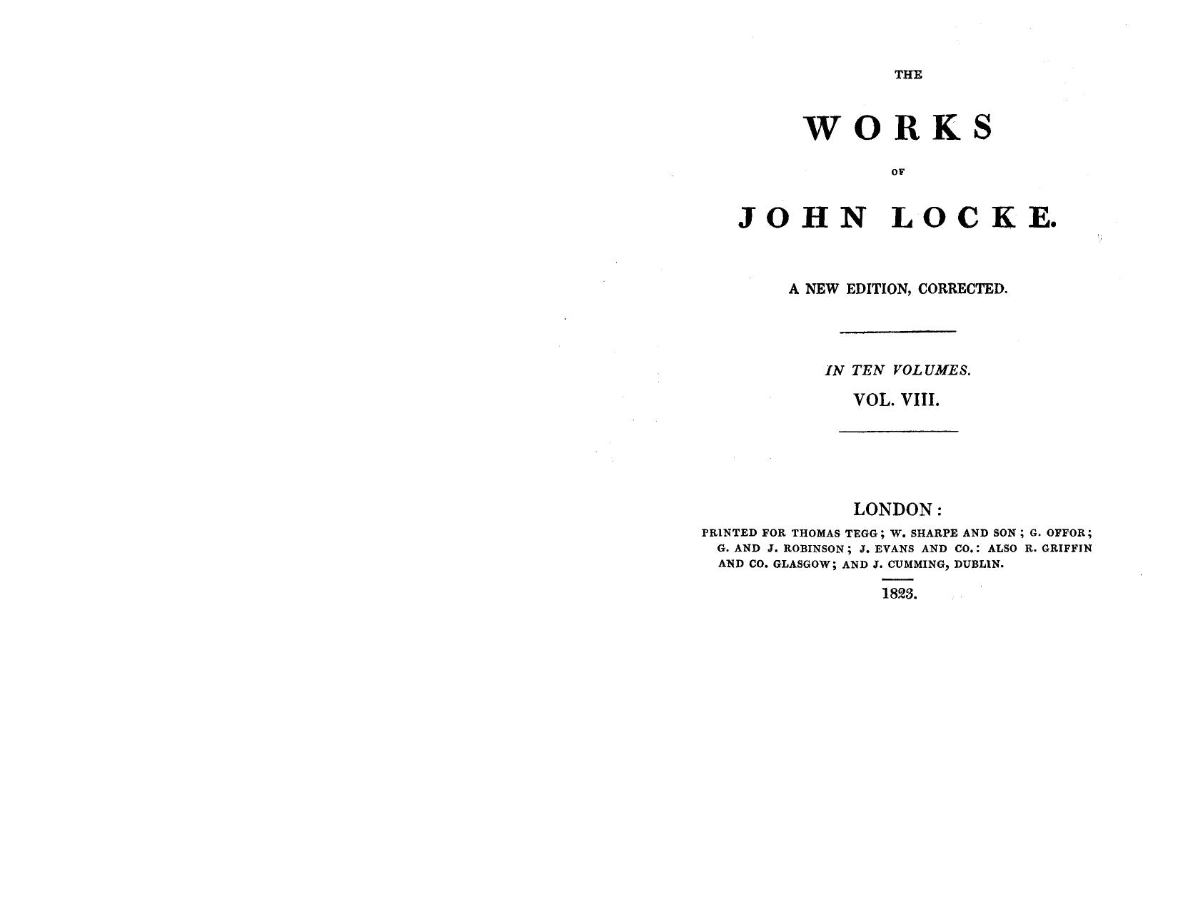 The Works of John Locke, Volume 8