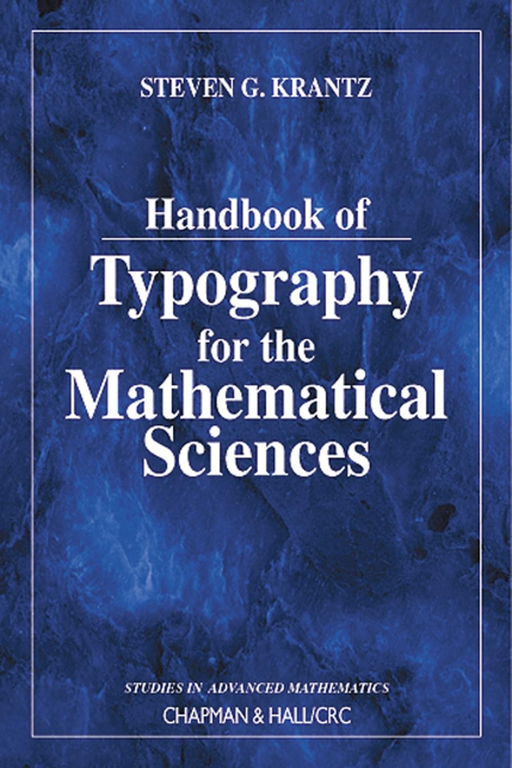 Handbook of Typography for the Mathematical Sciences