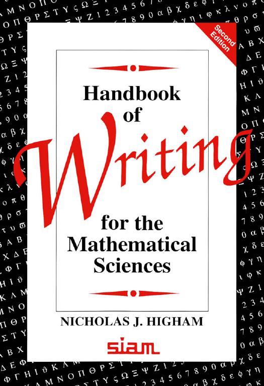 Handbook of Writing for the Mathematical Sciences