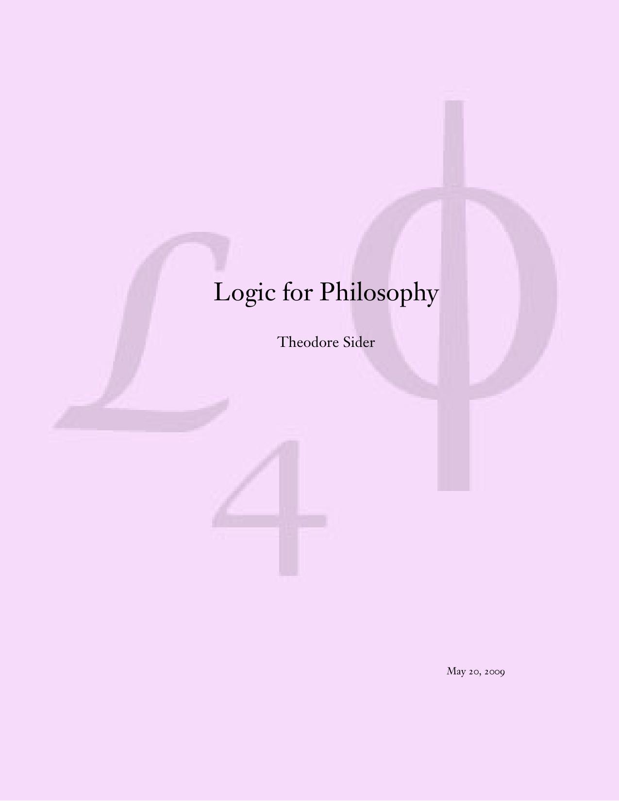 Logic for Philosophy