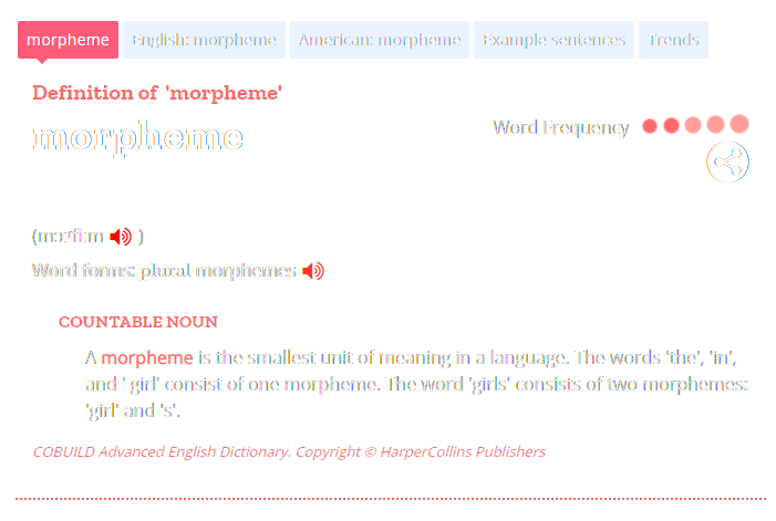 Collins Dictionary - Morpheme