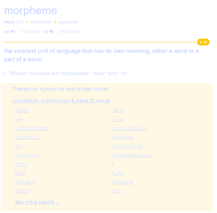 Cambridge Dictionary - Morpheme